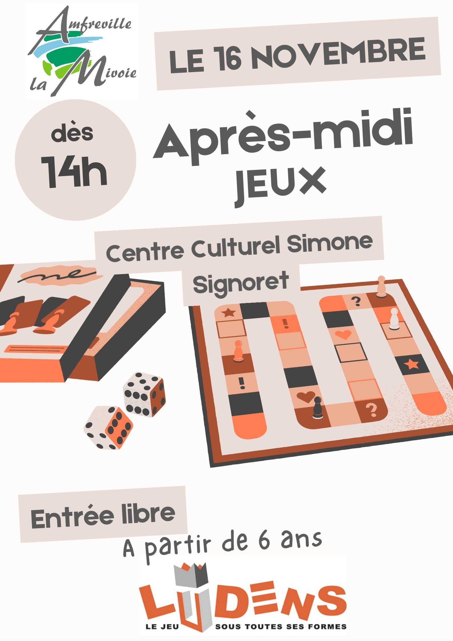 Affiche événement après-midi jeux de société